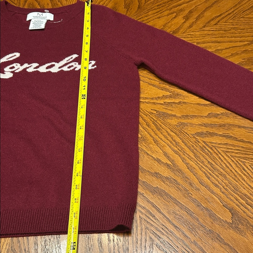NWOT Cashmere Burgundy Long Sleeve Crew Neck Sweater. Size S - Picture 8 of 10